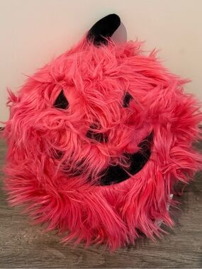 Super Cute Cupcakes and Cashmere Hot Pink Shaggy Jack O’Lantern Pillow- NWT